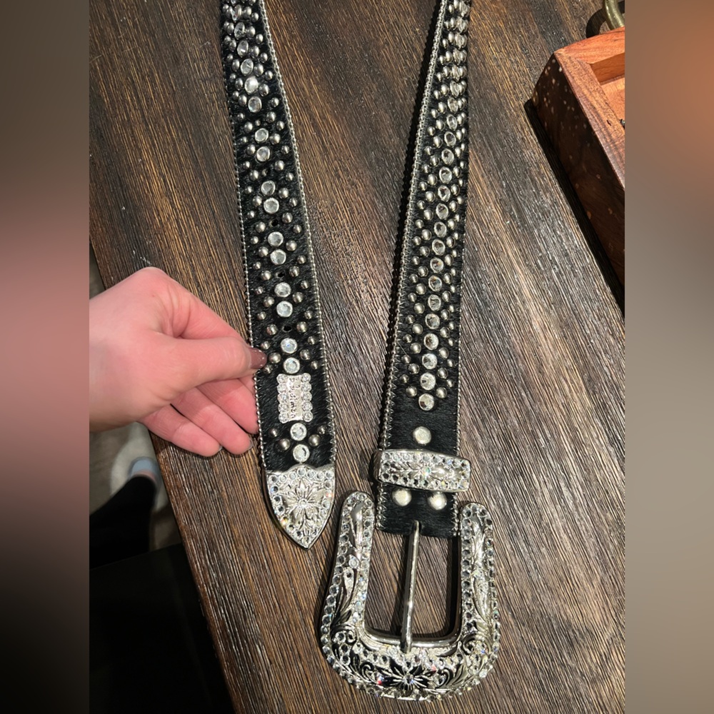 B.B. Simon Black Belt with Silver Accents